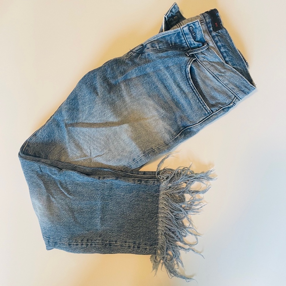 3x1 Fringed Trim Jeans, Size 25